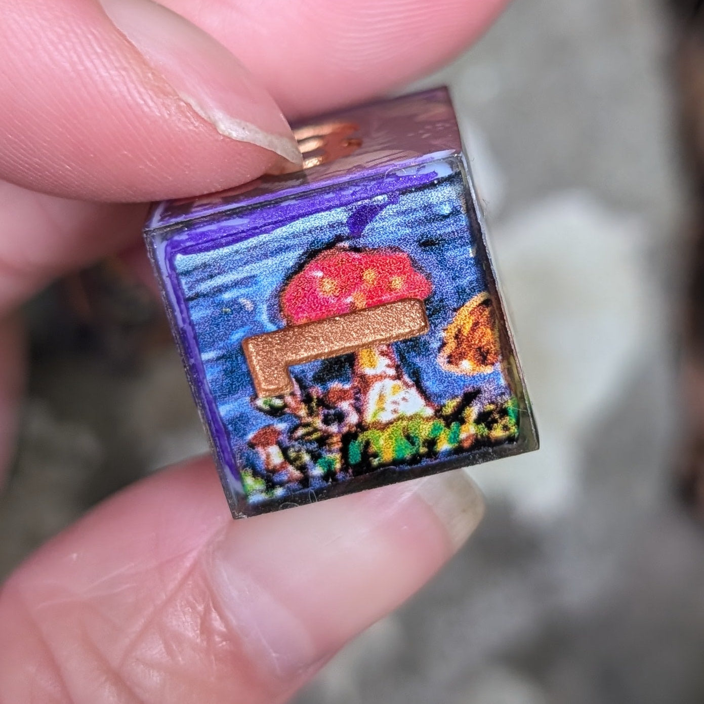Squirrel and Mushroom 7pc Dice Set with Original Art