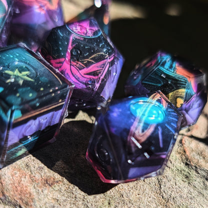 Cosmic Rainbow Moon Washi Tape Dice Set