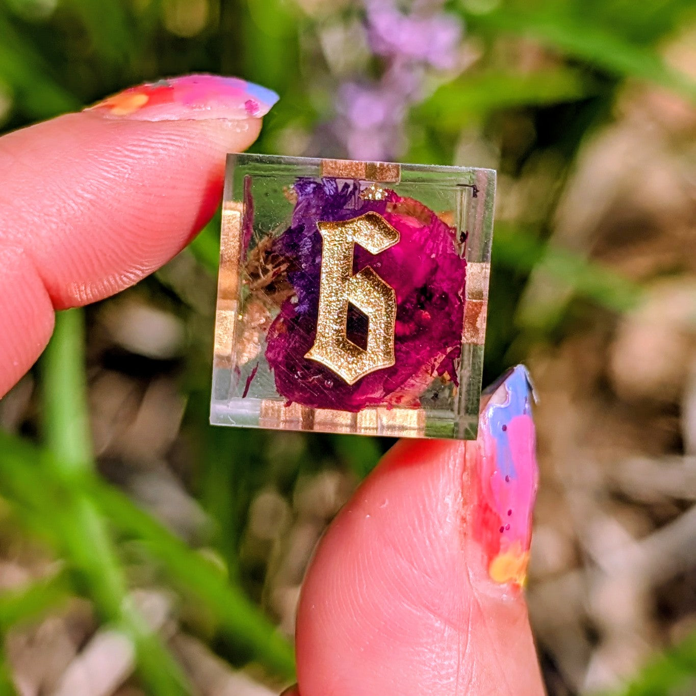 Amethyst Garden Bloom 7pc Dice Set Alt Shape