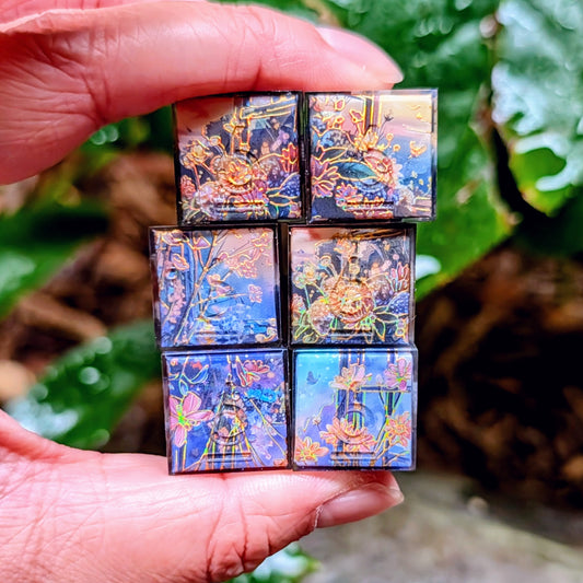 Winter Flower Window 6D6 Dice Set