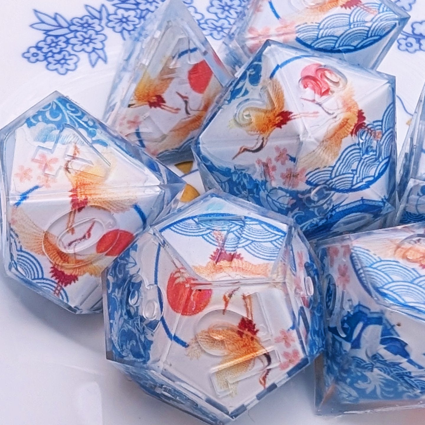 Crane Over Waves Washi Tape Dice Set