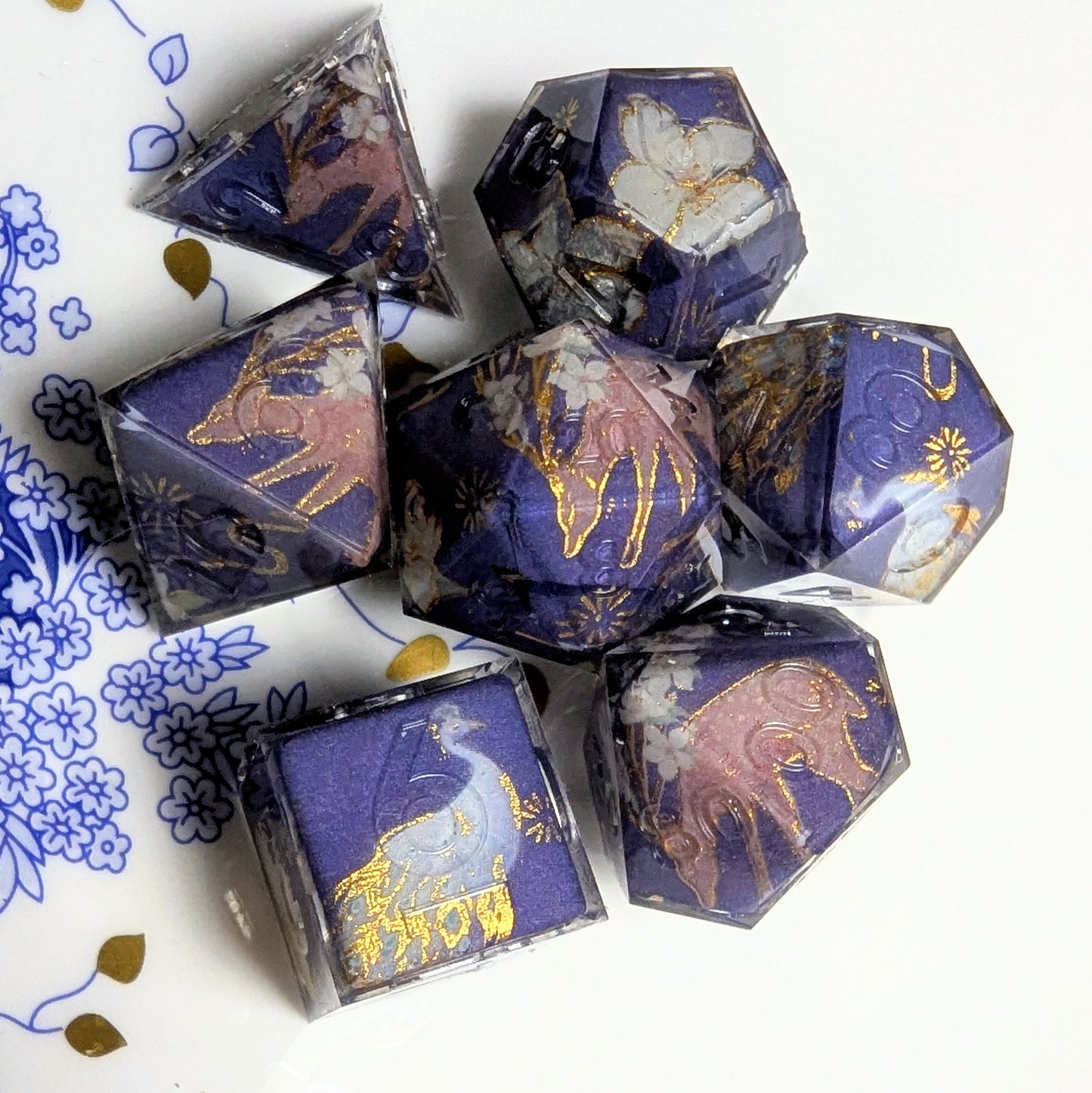 Deer Peacock Goddess Washi Tape Dice Set