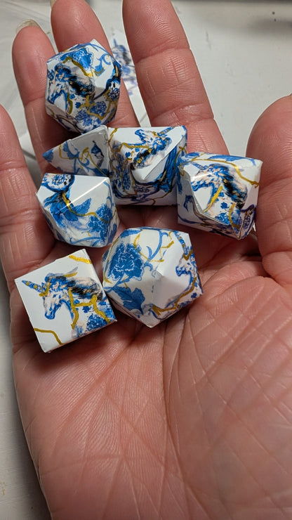Kintsugi Qing Hua Unicorn Washi Tape Dice Set