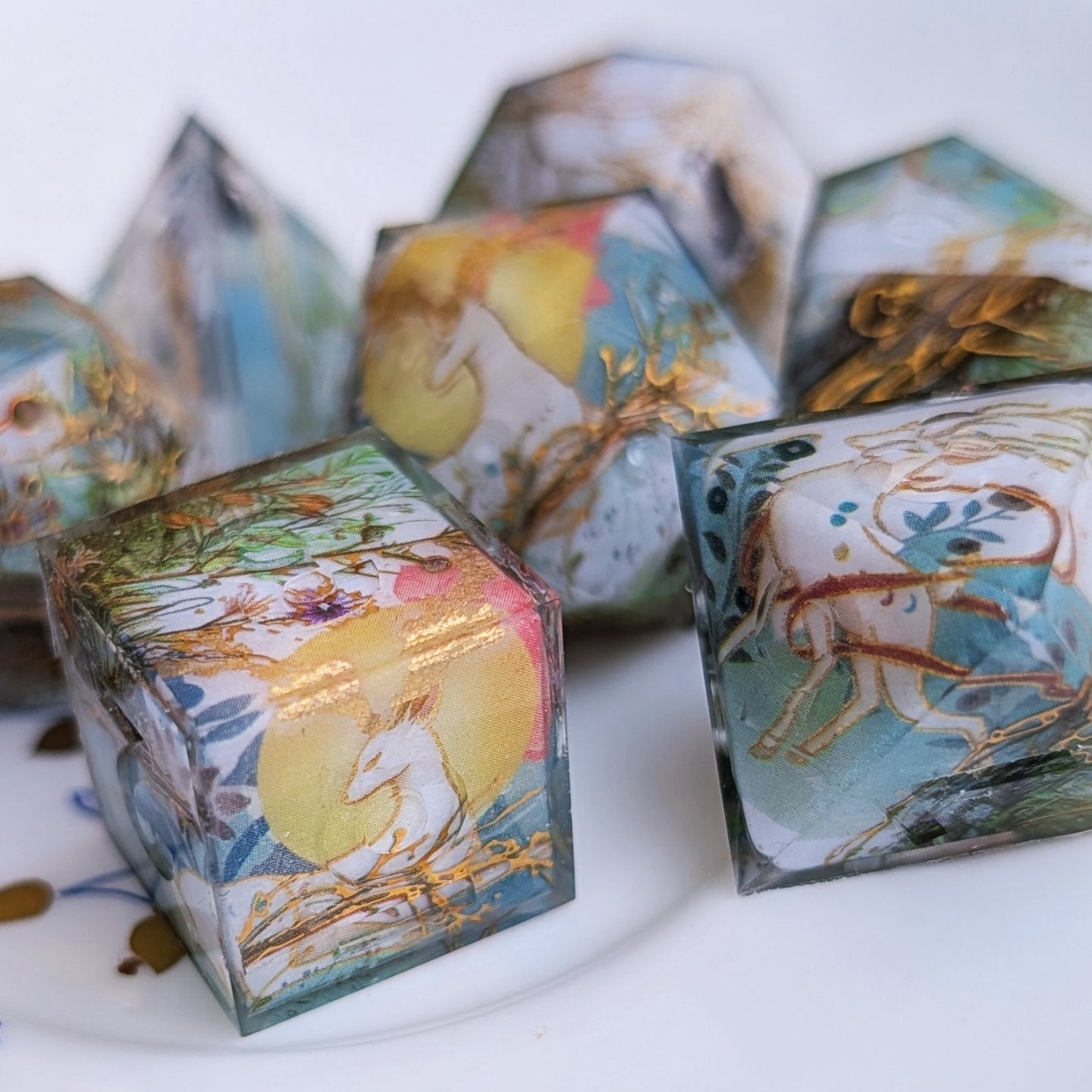 Moonlight Deer Elevated Foil Washi Tape Dice Set