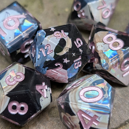 Whimsy Magic Unicorn and Moon Dice Set