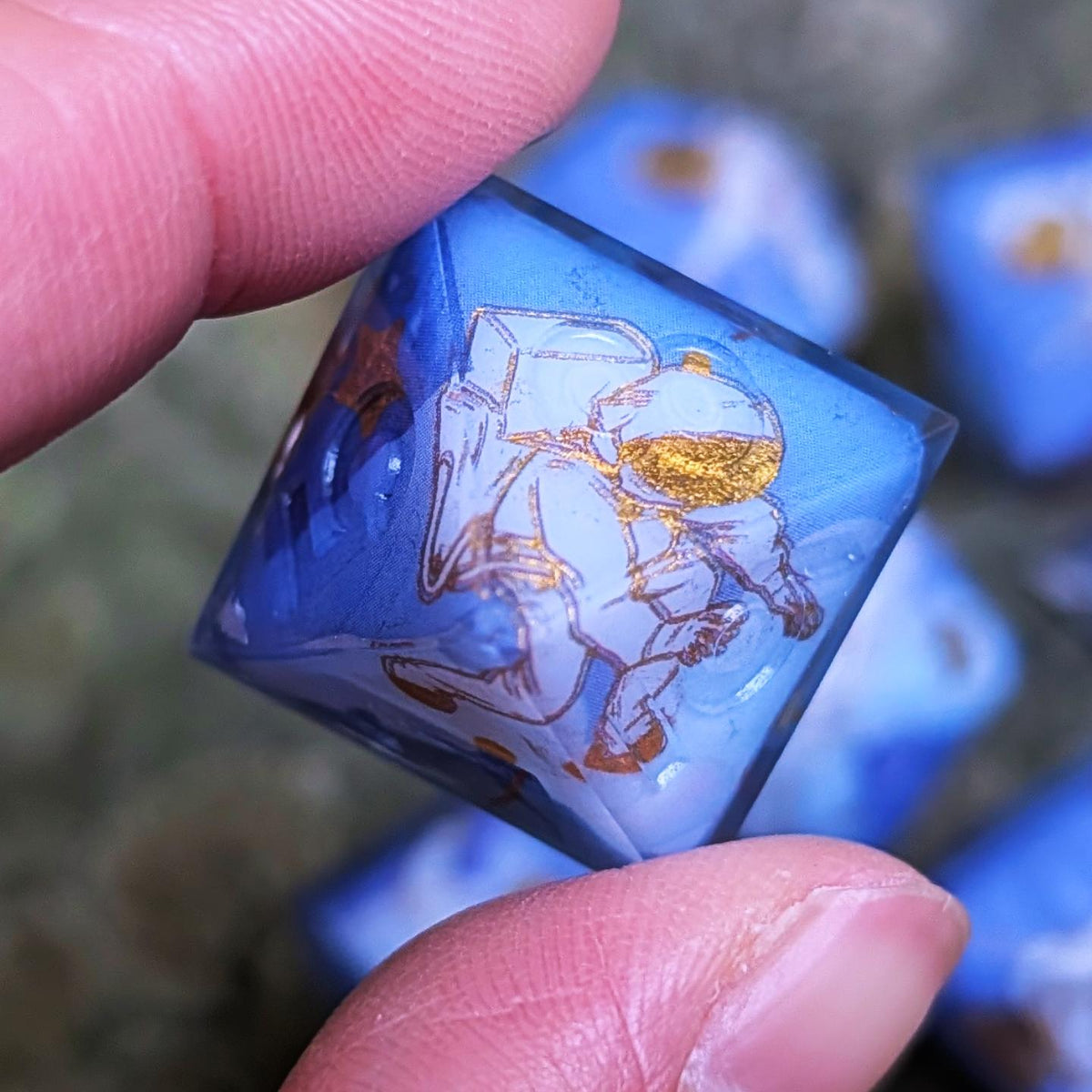 Space Astronaut Moon Landing Tape Dice Set