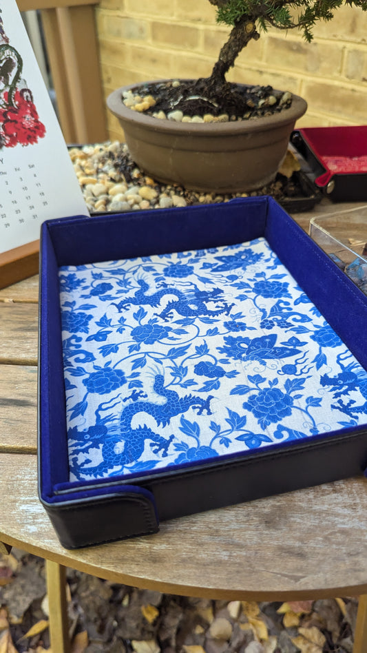 Velvet Blue Dragon Dice Tray Large