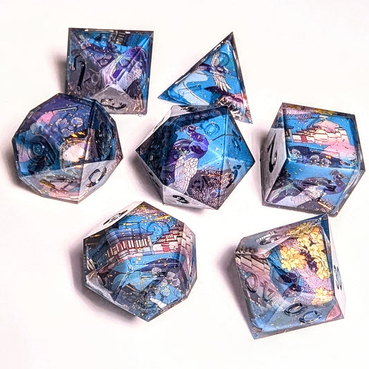 Blue Sparkle PeacockWashi Tape Dice Set