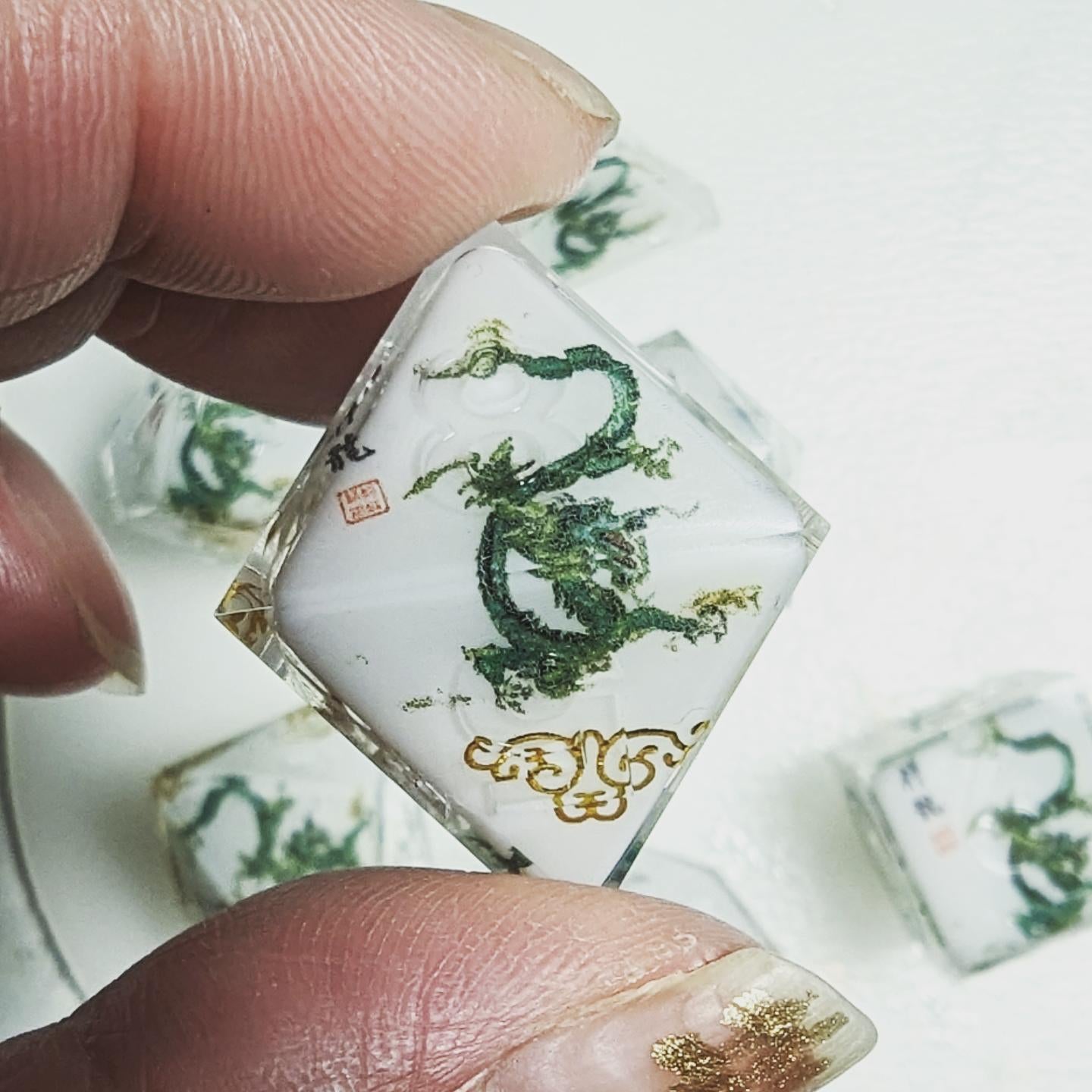 Chinesse Dragon Painting Dice Set