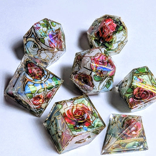Stained Glass Rose Washi Tape Dice Set