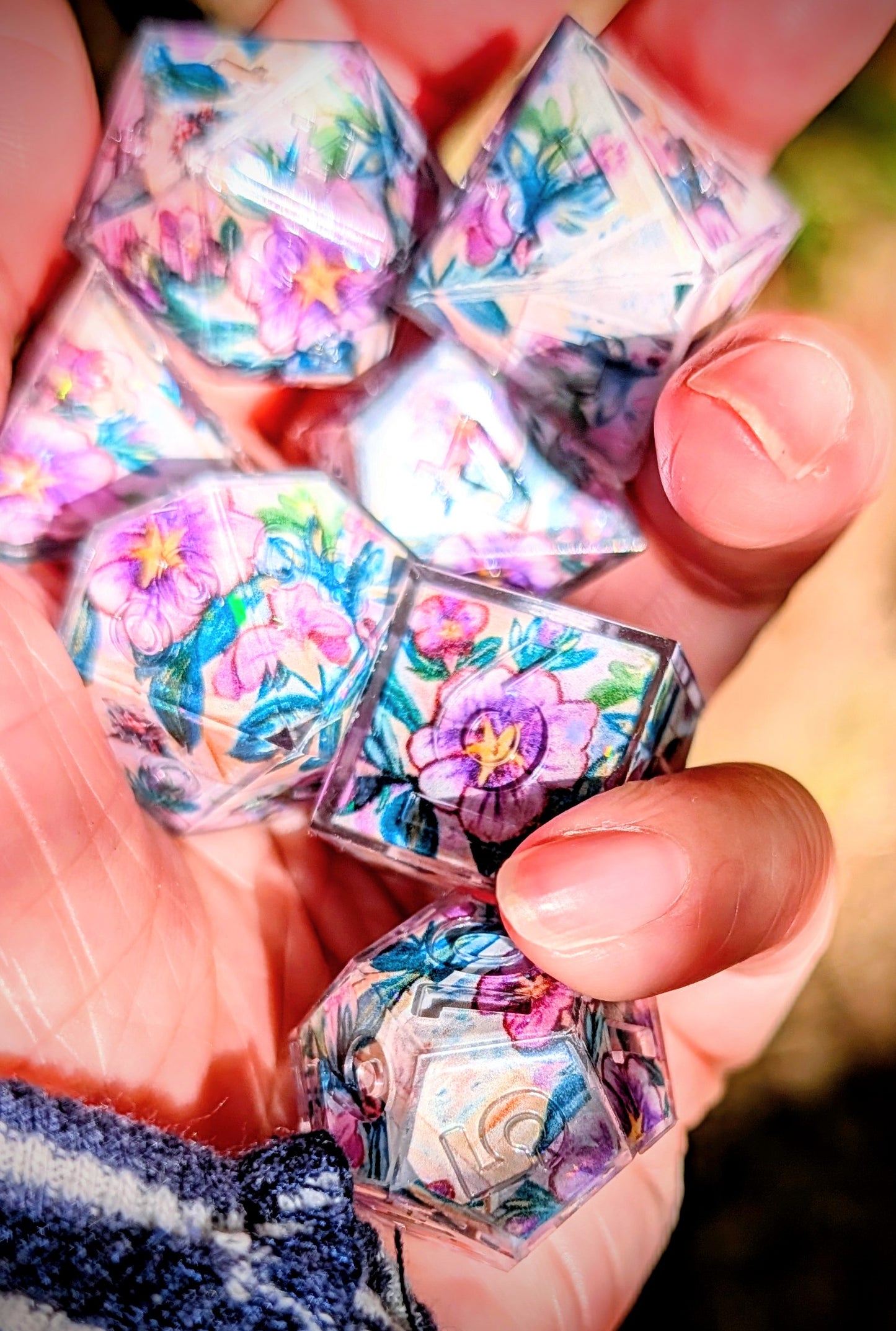 Sparkle Purple Flower Washi Tape Dice Set