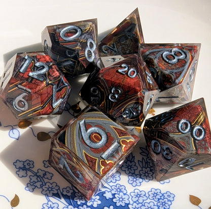 Stained Glass Gothic Cathedral in Dark Red Washi Tape Dice Set