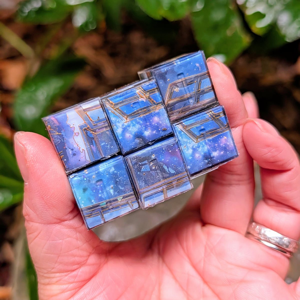 Winter Flower Window 6D6 Dice Set