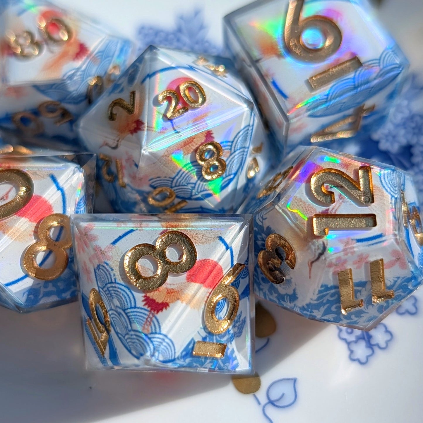 Crane Over Waves Washi Tape Dice Set