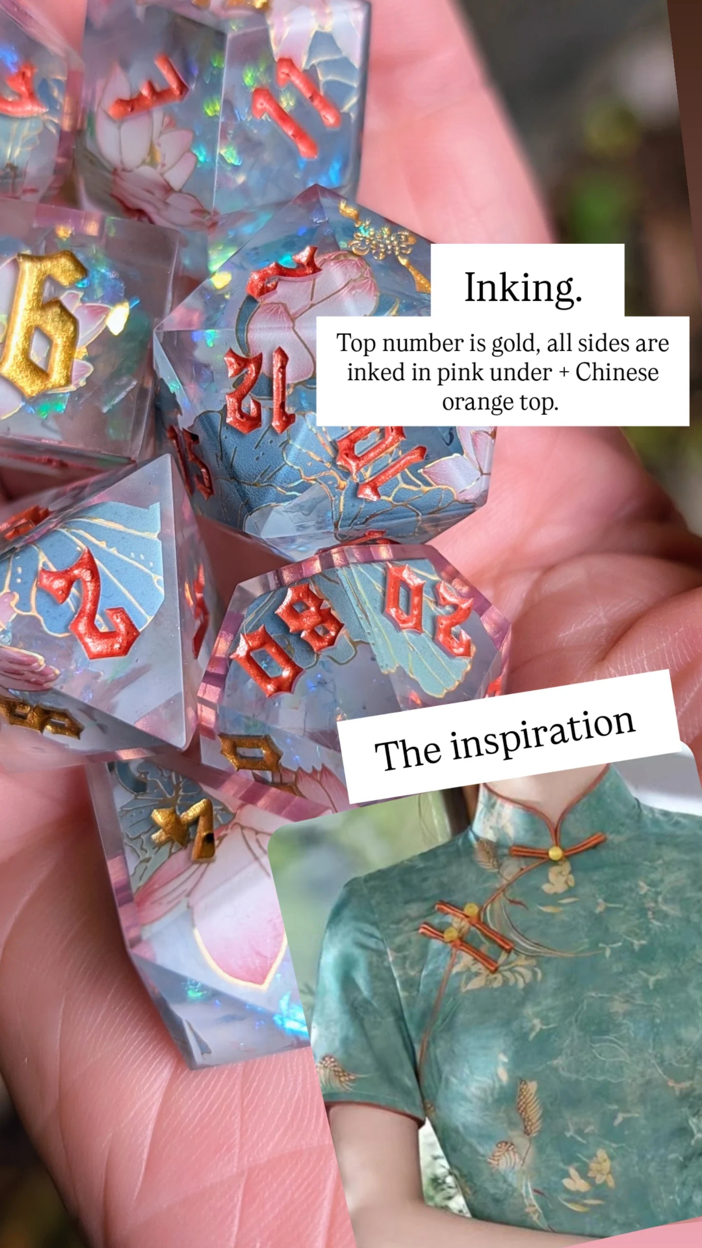 Lotus Reflection Dice Set with Alt Shapes