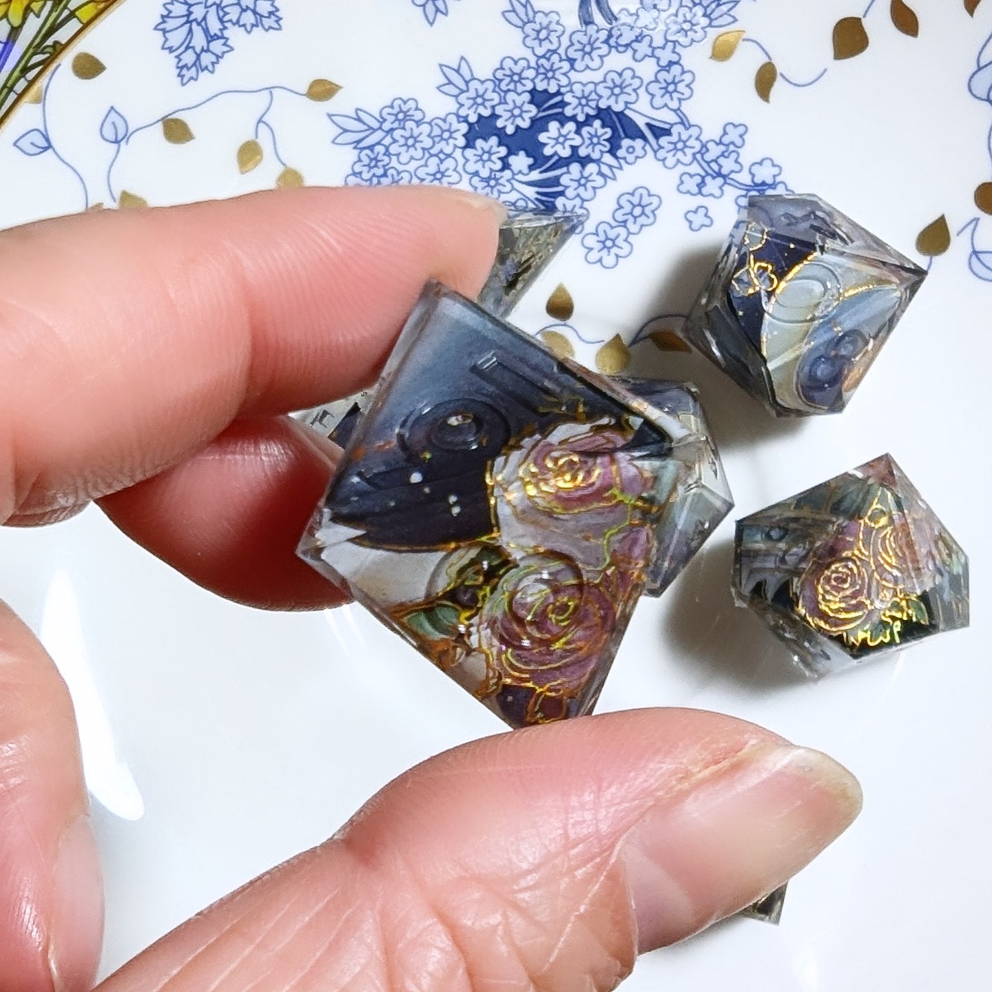 Fountain Rose Washi Tape Dice Set (Moonlight Series)
