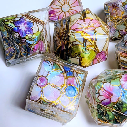 Stained Glass Morning Glory Washi Tape Dice Set