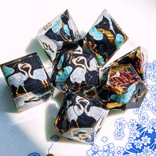 Dark Crane Lovers Washi Tape Dice Set