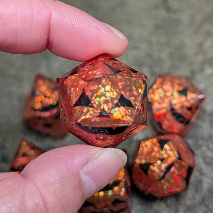 Jack-o'-lantern 7pc Dice Set