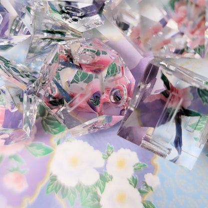 Origami Crane Purple Oasis Dice Set
