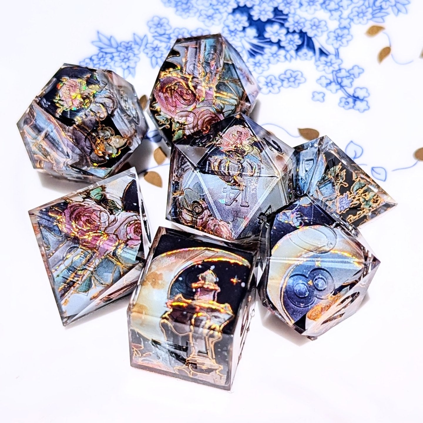 Fountain Rose Washi Tape Dice Set (Moonlight Series)