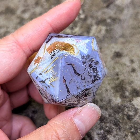Imperfect D20 Single Chonk Crane in Flight Snow Washi Tape