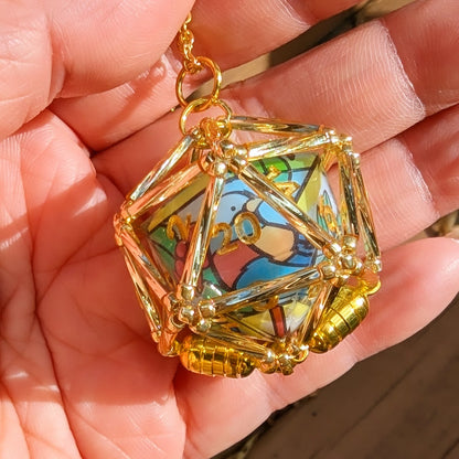 D&D Oversized D20 necklace with removable magnetic openings