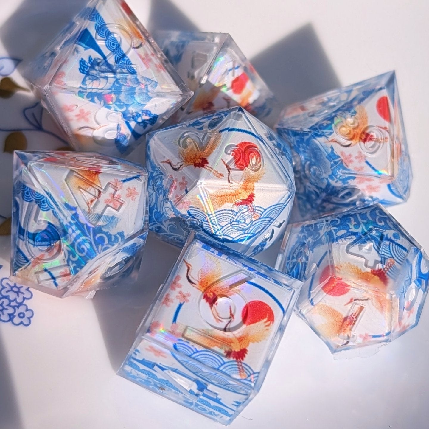 Crane Over Waves Washi Tape Dice Set