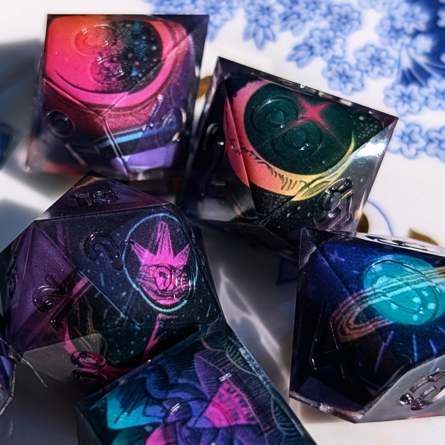 Cosmic Rainbow Moon Washi Tape Dice Set