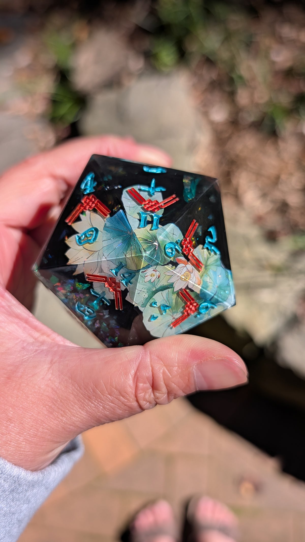 Dark Koi Pond Magic 55mm Kanji Chonk D20