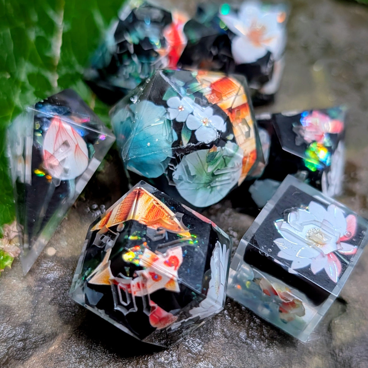 Dark Koi Pond Magic Alt 7pc Dice Set
