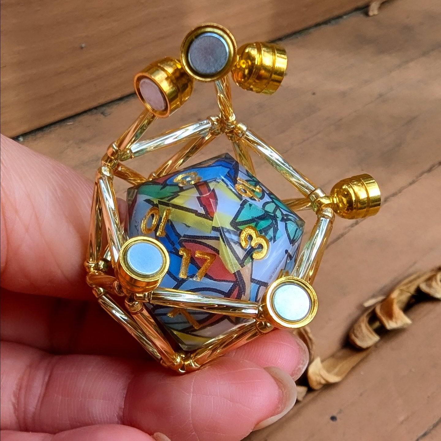 D&D Oversized D20 necklace with removable magnetic openings