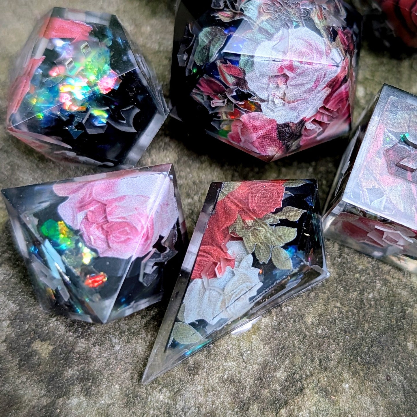 Rose for My Love Alt 7pc Dice Set