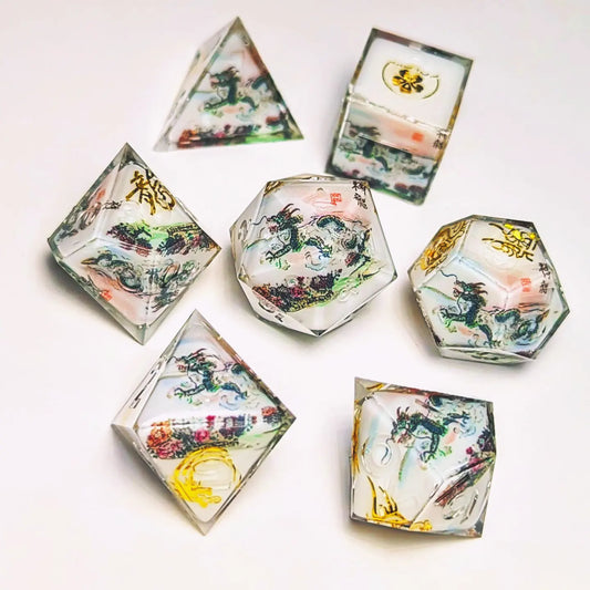 Flying Dragon Painting Washi Tape Dice Set