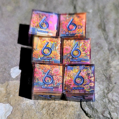 6D6 Sunset Flower Dice Set