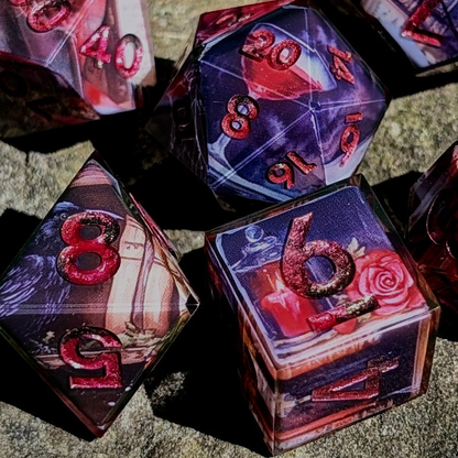 Vampire Library Semi-Clear Tape 7pc Dice Set