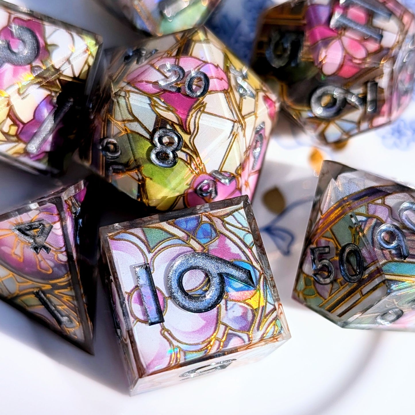 Stained Glass Morning Glory Washi Tape Dice Set
