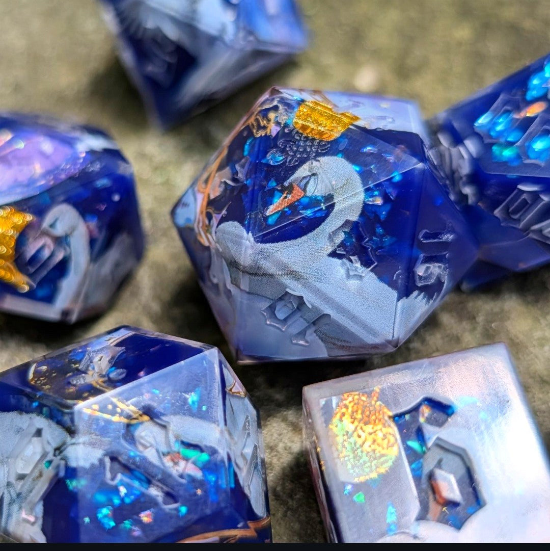 Swan Lake in Space Alt Shaped 7pc Dice Set