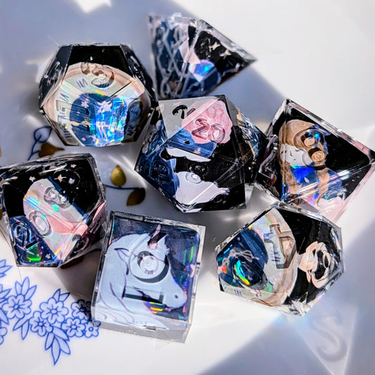 Whimsy Magic Unicorn and Moon Dice Set