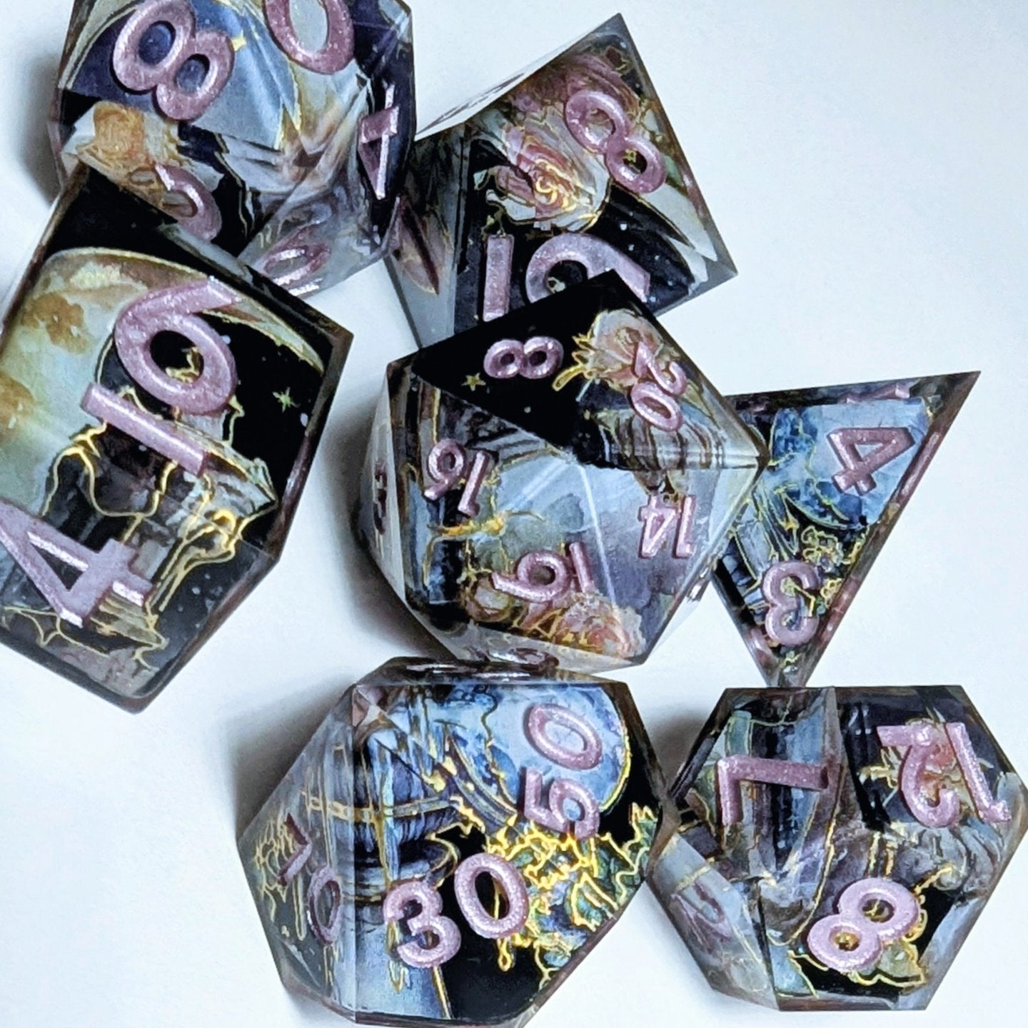 Fountain Rose Washi Tape Dice Set (Moonlight Series)