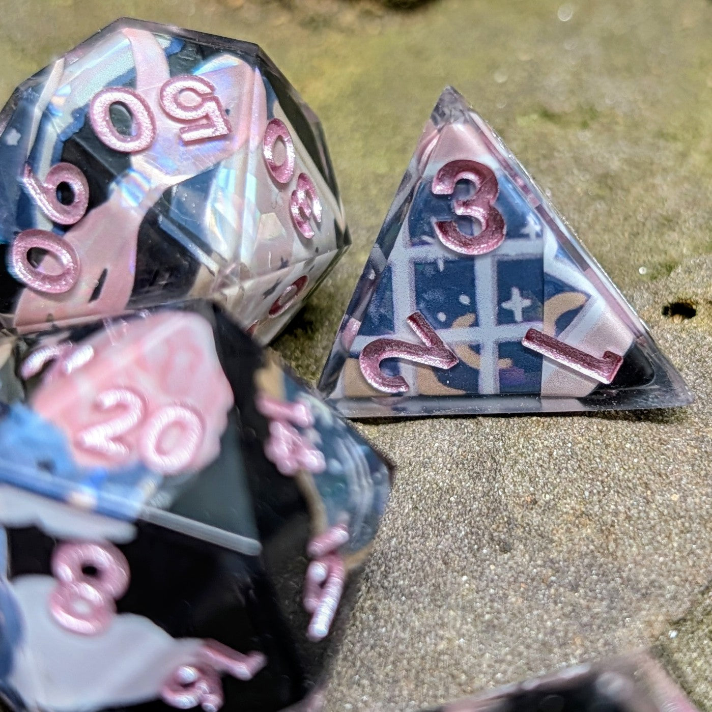 Whimsy Magic Unicorn and Moon Dice Set