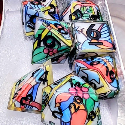 Stained Glass Bird Washi Tape Dice Set