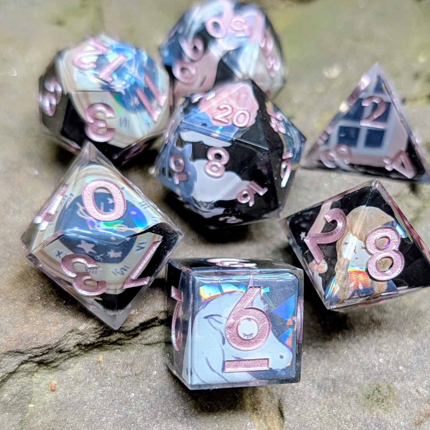 Whimsy Magic Unicorn and Moon Dice Set