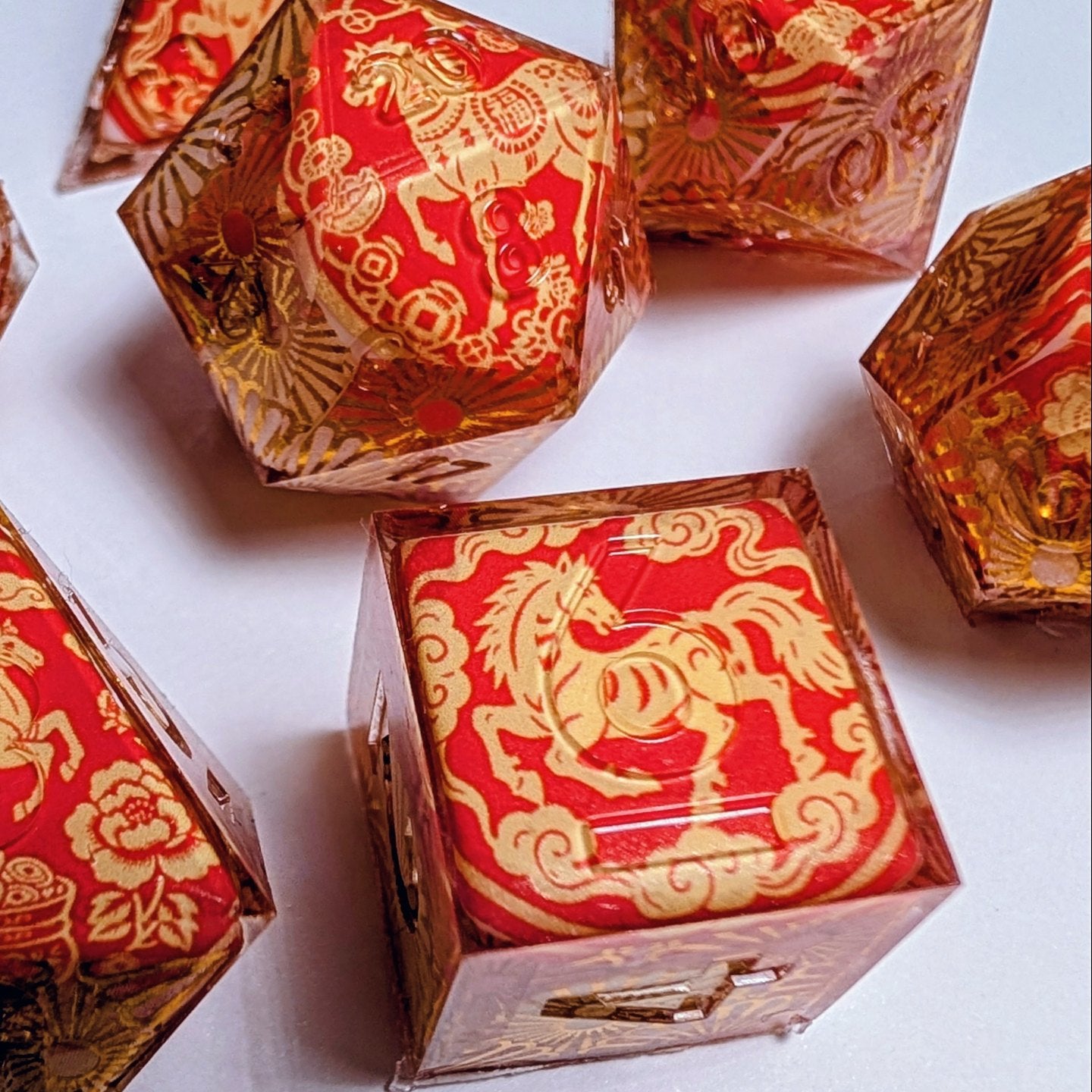 Red Papercut Horse Washi Tape Dice Set