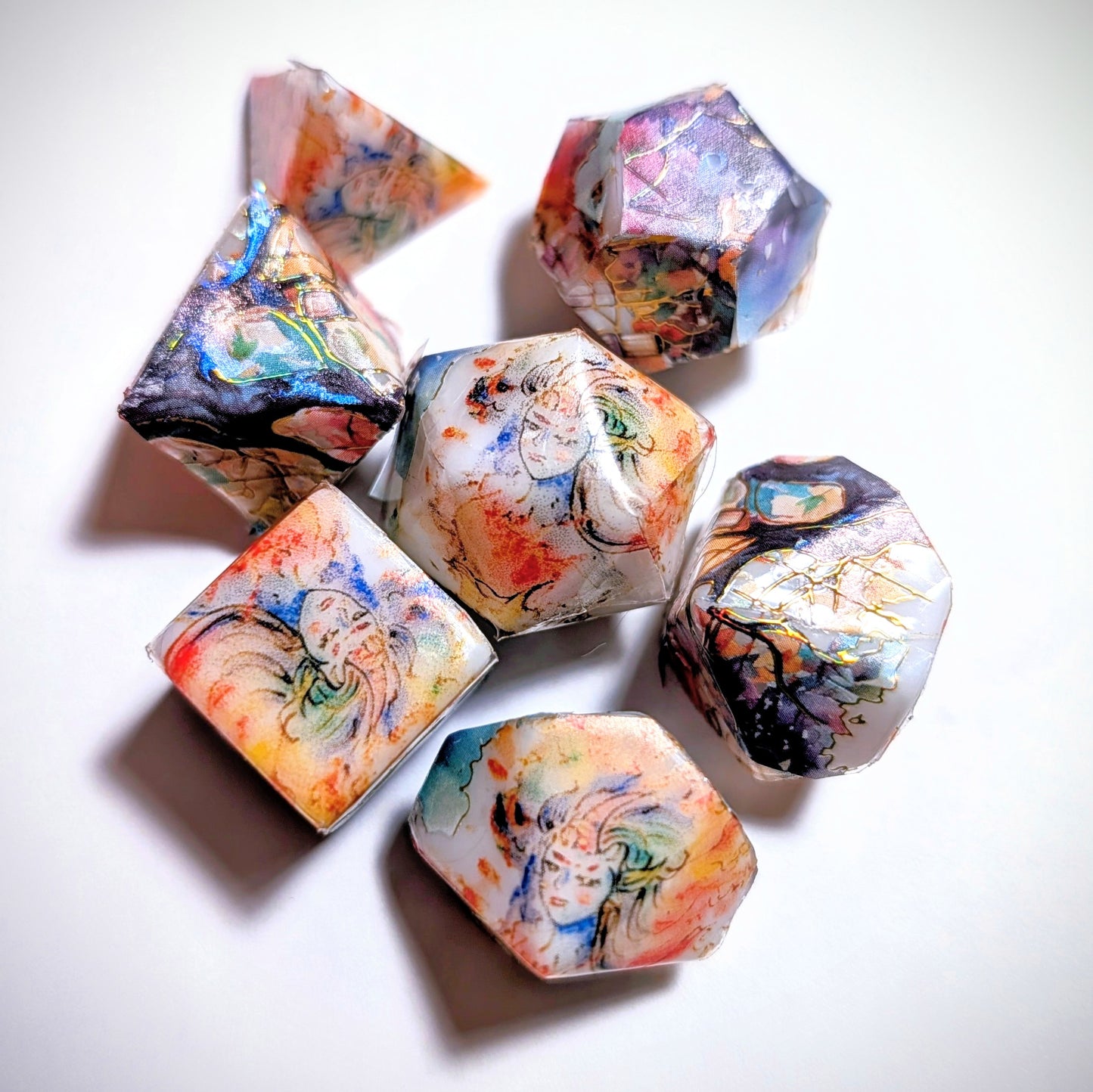 Rainbow Oni Yokai Washi Tape Dice Set