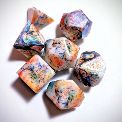 Rainbow Oni Yokai Washi Tape Dice Set