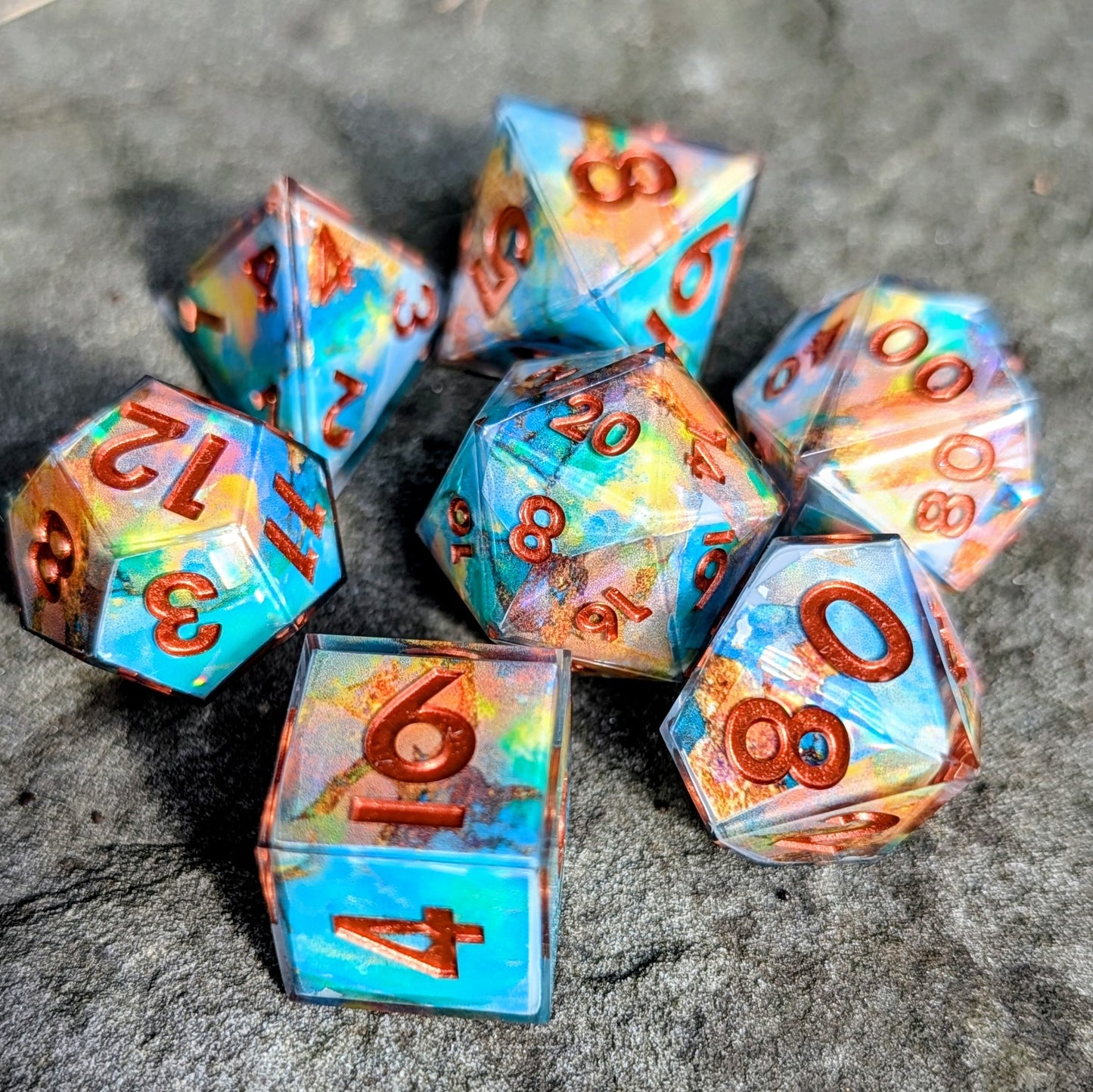 Fire Opal Inspired Washi Tape Dice Set