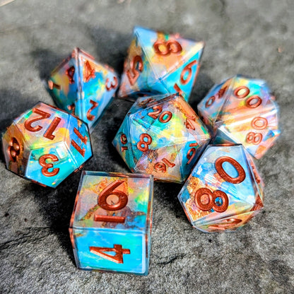 Fire Opal Inspired Washi Tape Dice Set