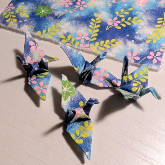 Pre-Order Origami Crane Pink Flower and Leaves Dice Set