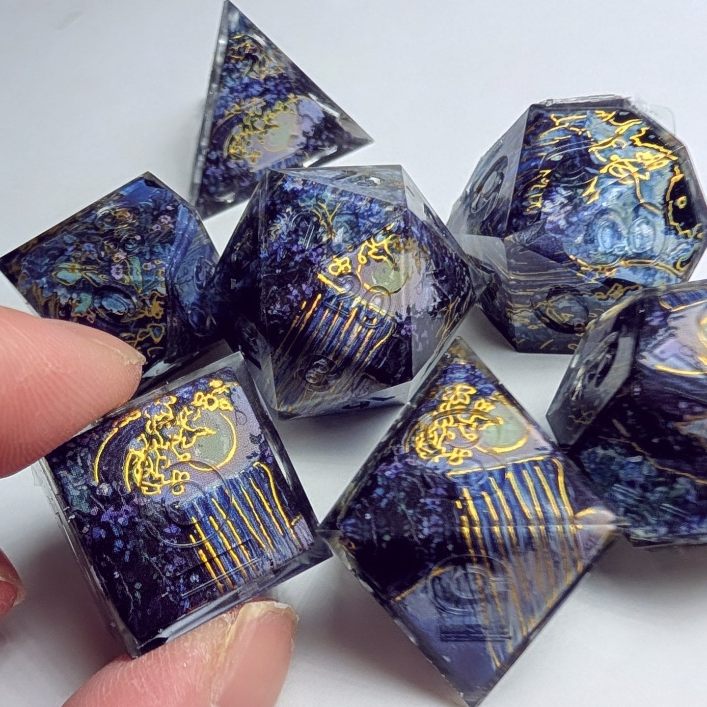 Full Moon Waterfall Glitter Washi Tape Dice Set